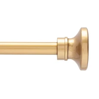 Kenney Augusta 5/8 Inch Decorative Window Curtain Rod in Burnished Brass - Adjustable and Stylish Curtain Hardware