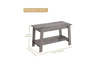 gaomon Coffee Table, 31.49 Inch Small Living Room Tables, 2-Tie Rustic Wood Tables for Living Room, Outdoors, Home Office, Bedroom, Apartment, Modern