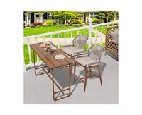gaomon Woven Outdoor Counter Height Bar Stools Chairs Set of 2, Rattan Garden Counter Stools with Aluminum Frame