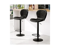 gaomon Bar Stools Set of 4, Modern Swivel Chairs, Adjustable Counter Height with High Backrest