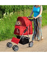 Slickblue Elite Folding Pet Stroller - Jogger Carrier for Kittens, Puppies, Dogs, and Cats