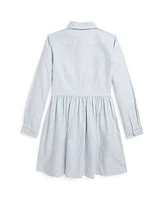 Polo Ralph Lauren Big Girls Striped Cotton Oxford Shirtdress