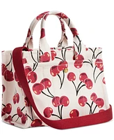 Coach Cargo Cherry Print Canvas Tote Bag 20