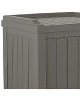 Suncast 22 Gallon Outdoor Patio Small Deck Chest Box with Storage Seat, Stone