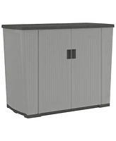 Suncast Backyard Oasis 130 Gallon Outdoor Storage Shed Basic Unit, Dove Gray