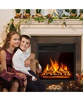 Skonyon 18 Inch Electric Fireplace Insert with 7-Level Adjustable Flame Brightness