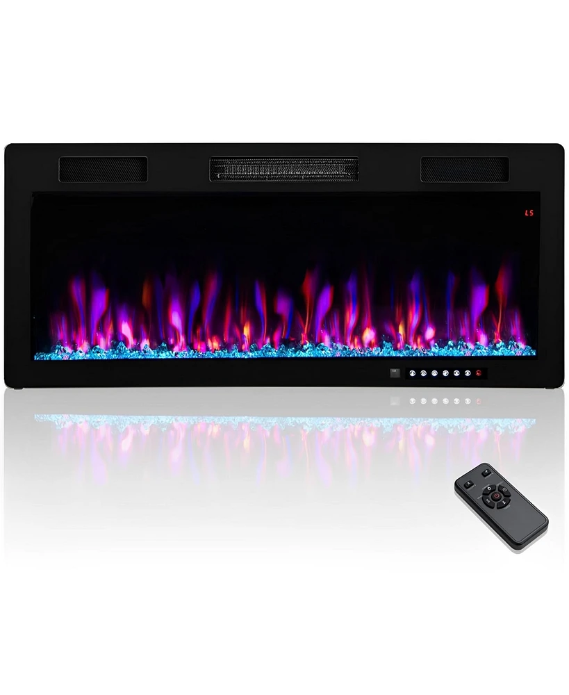 Skonyon Electric Fireplace 40 Inches Recessed and Wall Mounted for 2' x 6' Stud-40 Inches