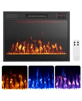 Skonyon 23 Inches 750W/1500W Electric Fireplace Heater with Alter Flame Color and Brightness