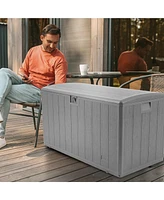 Plastic Development Group 105-Gallon Resin Outdoor Storage Patio Deck Box, Gray