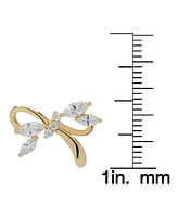 Macy's Lab Grown White Sapphire Bow Knot Stud Earrings (7/8 ct. t.w.) in 14k Gold Over Sterling Silver