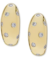 Macy's Lab Grown White Sapphire (1/4 ct. t.w.) Huggie Hoop Earrings in 14k Gold Over Sterling Silver