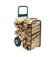 Slickblue Portable Log Rack with Wheels - Rolling Firewood Cart for Easy Backyard Transport