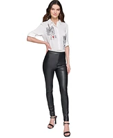 Karl Lagerfeld Paris Women's Faux-Leather Skinny Pants