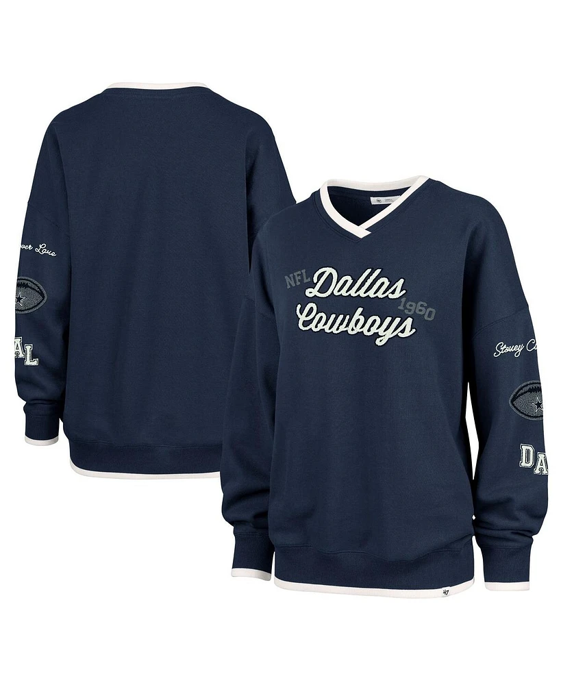 '47 Brand x Stoney Clover Lane Women's Navy Dallas Cowboys Eighties Pullover Sweatshirt