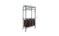 Slickblue Heavy-Duty Sorting Hamper with Commercial Grade Clothes Rack for Efficient Laundry Organization