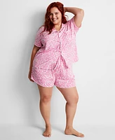 State of Day Women's 2-Pc. Short-Sleeve Notched-Collar Pajama Set Xs-3X, Exclusively at Macy's