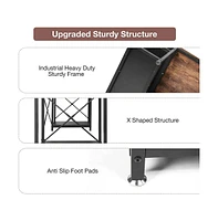 Functional 47.2" Computer Desk – Storage Shelves and Hooks for Organized Workspaces