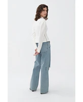 Nocturne Women's Front Zippered Blouse