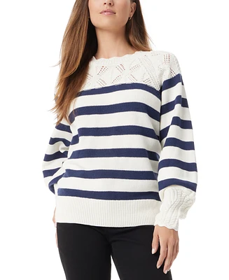 Sam Edelman Women's Joy Novelty Yoke Striped Sweater