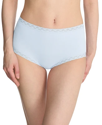 Natori Bliss Lace-Trim High Rise Cotton Brief Underwear 755058