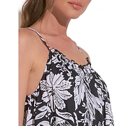 Elan Women's Maldives Floral-Print Flowy Tank Top