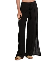 Elan Women's Wrap Wide-Leg Drawstring Pants