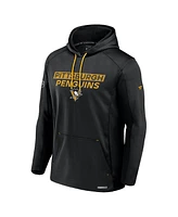 Fanatics Men's Black Pittsburgh Penguins Authentic Pro Rink Fleece Pullover Hoodie