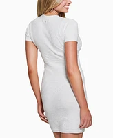 Guess Women's Palm Button-Front Textured Mini Dress