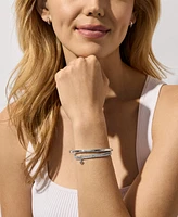 Michael Kors Platinum-Plated Brass Bracelet and Earrings Set