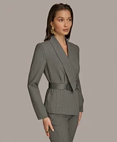 Donna Karan New York Women's Belted Pinstripe Jacket