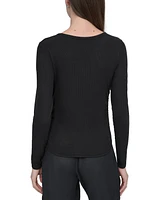 Dkny Sport Women's Ribbed Ruched Top