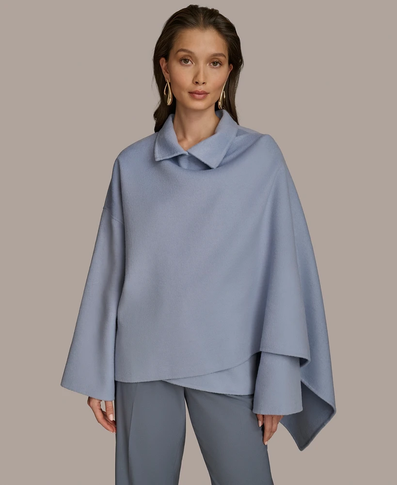 Donna Karan New York Women's Wool-Blend Wrap Cape