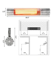 Skonyon 1500W Indoorand Outdoor Electric Heater with 2 Power Settings -Silver