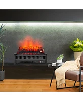 Skonyon 1400W Electric Fireplace Log Heater with Adjustable Flame Brightness-Black