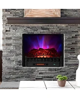 Skonyon 26 Inches Infrared Quartz Electric Fireplace with Realistic Pinewood Ember Bed