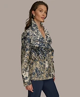 Donna Karan New York Women's Metallic Jacquard Zip-Front Jacket