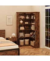 gaomon Corner Bookshelf 72.8in Farmhouse Bookcase Large