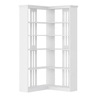 gaomon Corner Bookshelf 72.8in Farmhouse Bookcase Large Bookshelf