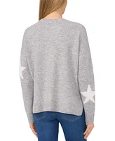 CeCe Women's Star-Print Long-Sleeve Crewneck Sweater