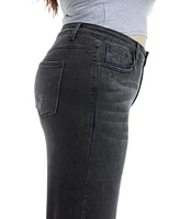 Bayeas Plus High Rise Ankle Wide Jeans