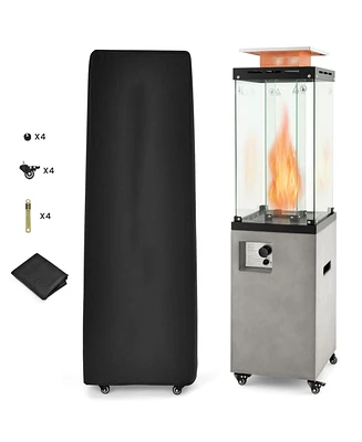 Sugift 41 000 Btu Propane Patio Heater with Metal Hood-Gray