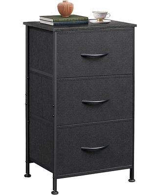 Wlive Dresser with 3 Drawers Fabric Nightstand Organizer Storage for Bedroom Hallway Entryway Closets Sturdy Steel Frame Wood Top Easy Pull Ha