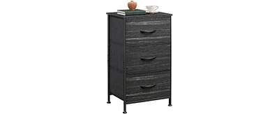 Wlive Dresser with 3 Drawers Fabric Nightstand Organizer Storage for Bedroom Hallway Entryway Closets Sturdy Steel Frame Wood Top Easy Pull Ha