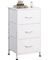 Wlive Dresser with 3 Drawers Fabric Nightstand Organizer Storage for Bedroom Hallway Entryway Closets Sturdy Steel Frame Wood Top Easy Pull Ha