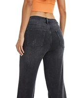 Bayeas Women's High Rise Ankle Wide Jeans