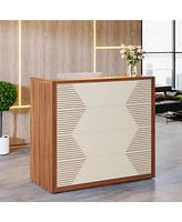 Tribesigns 47 Inch Small Retail Counter,Reception Desk, Modern Front Desk with Counter