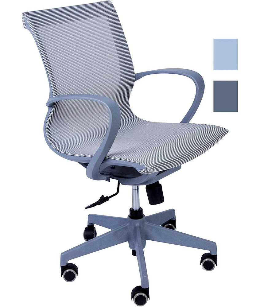 Slickblue Ergonomic Mesh Office Chair with Armrests and 5 Swivel Casters Comfortable Desk Seating