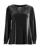 Lands' End Women's Long Sleeve Velvet Blouse