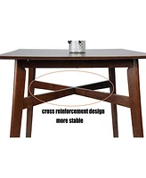 Slickblue Espresso Square Dining Table for 4 - Stylish Wood Table for Home Kitchens