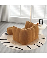The Pop Home Soft Bean Bag Chair with Footstool, Comfortable Sofa for Gaming, Reading, and Tv-The